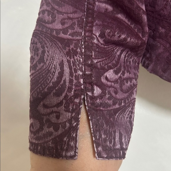 Gerry Weber women's brocade embossed floral pattern biker jacket purple M boho - Picture 3 of 8